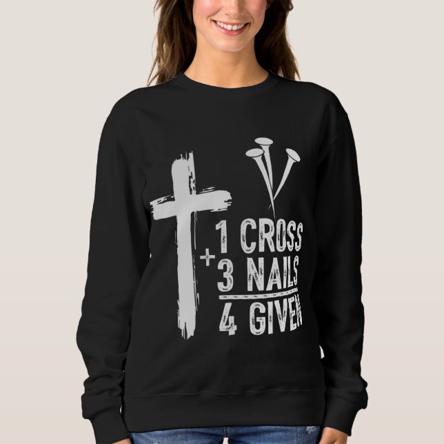 Moletom 1 Cruz 3 Unhas Perdoadas Jesus Páscoa Cristã Gi (Frente)