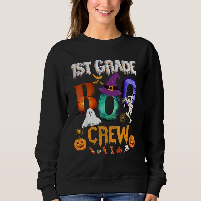 Moletom 1st Grade Boo Crew Teacher Student  Halloween Cost (Frente)