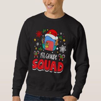 Moletom 1st Grade Squad Group Matching Christmas Pajama Pa