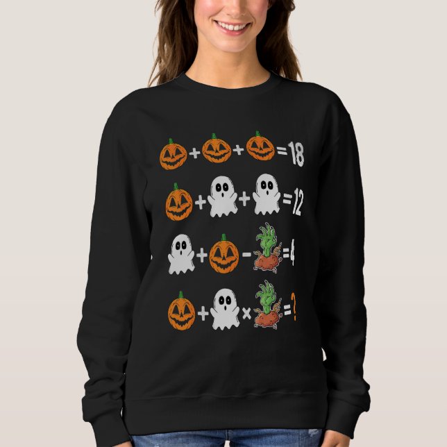 Moletom 2022 Halloween Questionário de Ordem de Operações  (Frente)