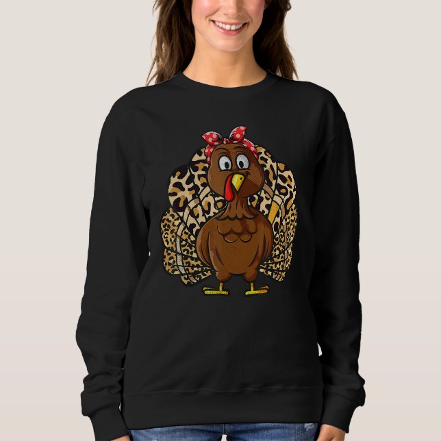 Moletom 2022 Thanksgiving Leopard Turkey Day Autumn Fall S (Frente)