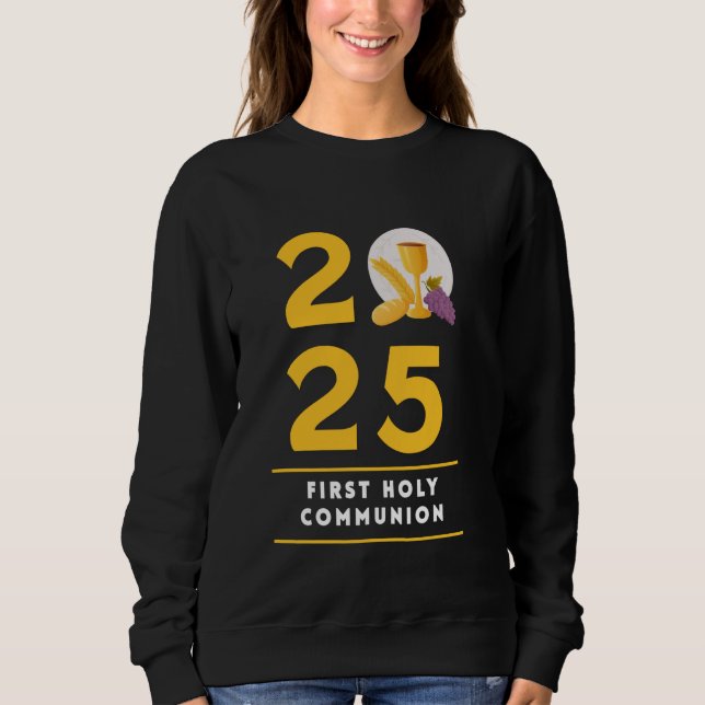 Moletom 2025 Primeira Sagrada Comunhão de Chalice Meninas (Frente)