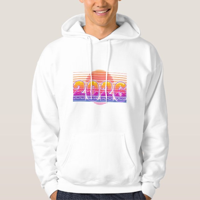 Moletom 2026 Funky Retro Illustration – Sunset Stripes  (Frente)