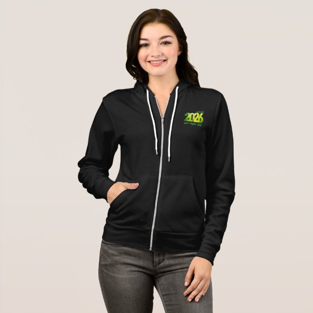 MOLETOM 2026 NEW YEAR WOMENS ADULT ZIPUP HOODIE (Frente Completa)