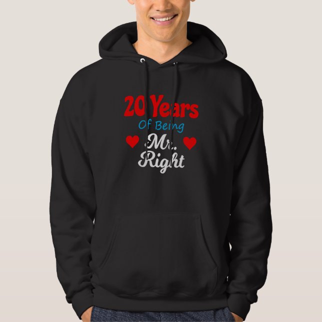Moletom 20th Wedding Anniversary for Men Him Mr Right Husb (Frente)