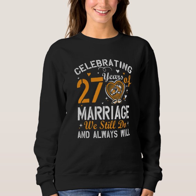Moletom 27th Wedding Anniversary Matching Couple Men Women (Frente)