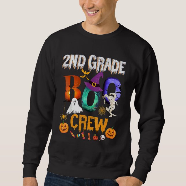 Moletom 2nd Grade Boo Crew Teacher Student  Halloween Cost (Frente)