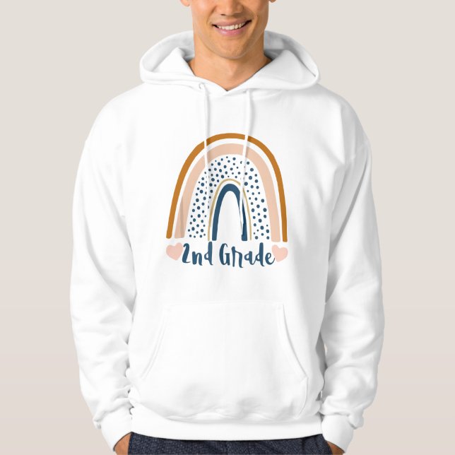 Moletom 2nd Grade Teacher Rainbow Funny Back To School Lov (Frente)