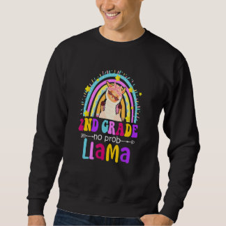 Moletom 2nd Grade Teacher Rainbow No Prob Llama 100 Days o