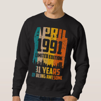 Moletom 31º Aniversário 31 Anos Incrível Desde Abril De 19