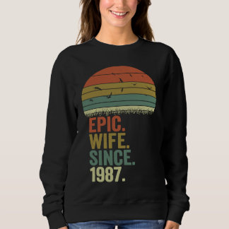 Moletom 35th Wedding Anniversary Women Epic Wife Since 19