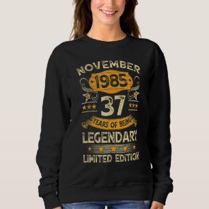 Moletom 37 anos Vintage novembro de 1985 37º aniversário