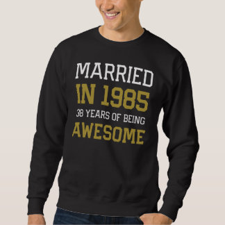 Moletom 38th Anniversary for Men Married In 1985 Couples H