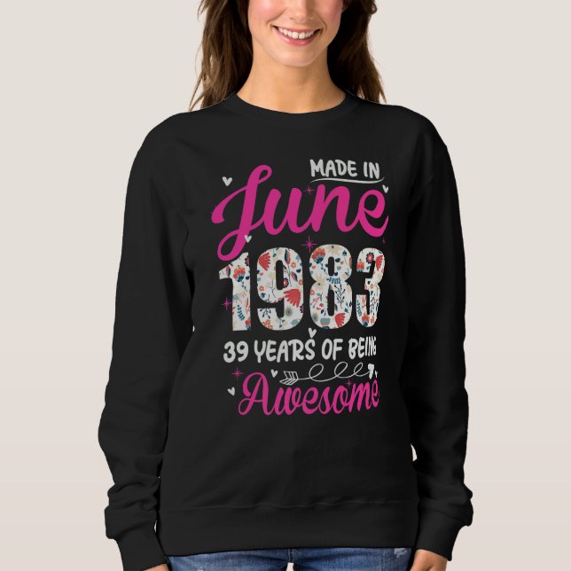 Moletom 39º Aniversário do Ano desde junho de 1983 (Frente)