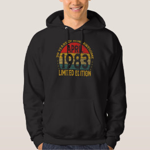 Moletom 39 anos Vintage abril de 1983 39º dia