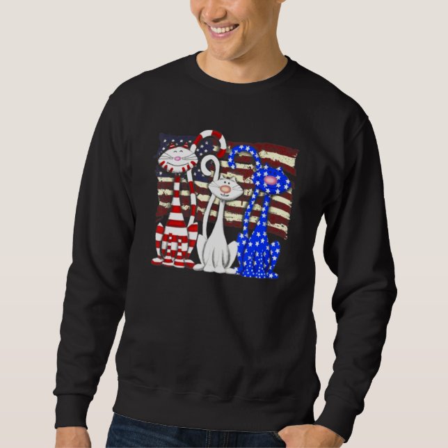 Moletom 3 Gatos Kitten American Flag 1 (Frente)