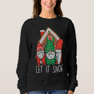 Moletom 3 Gnomes Let It Snow Gingerbread House Christmas G