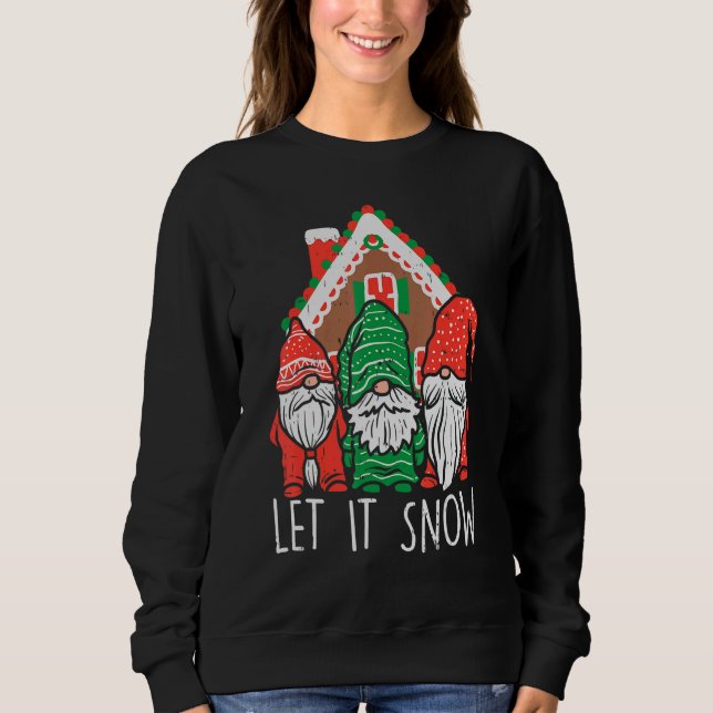 Moletom 3 Gnomes Let It Snow Gingerbread House Christmas G (Frente)