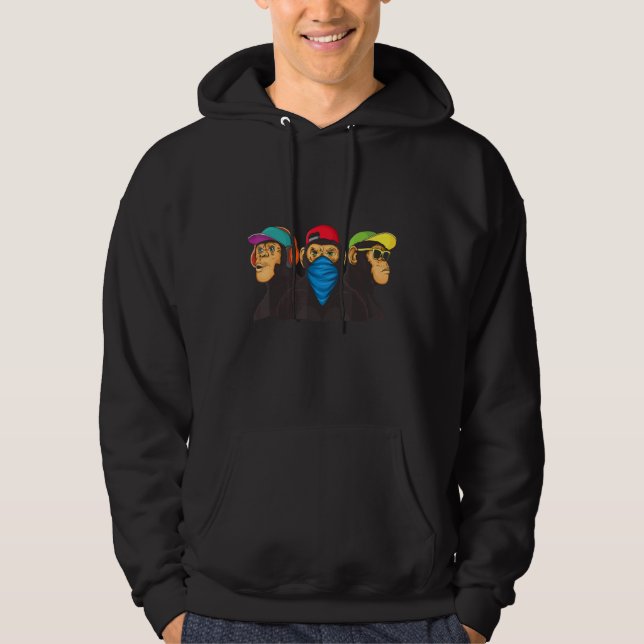 Moletom 3 Macacos não ouvem nada, veja, diga (Frente)