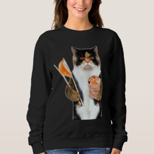 Moletom 3d Gráfico Calico Cat Comendo Salmão Sushi Roll W 