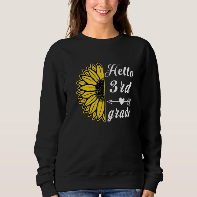 Moletom 3rd Grade Back to School Boys Girls Kids Sunflower (Frente)