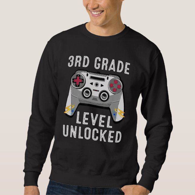 Moletom 3rd Grade Level Unlocked Gamer First Day Of School (Frente)