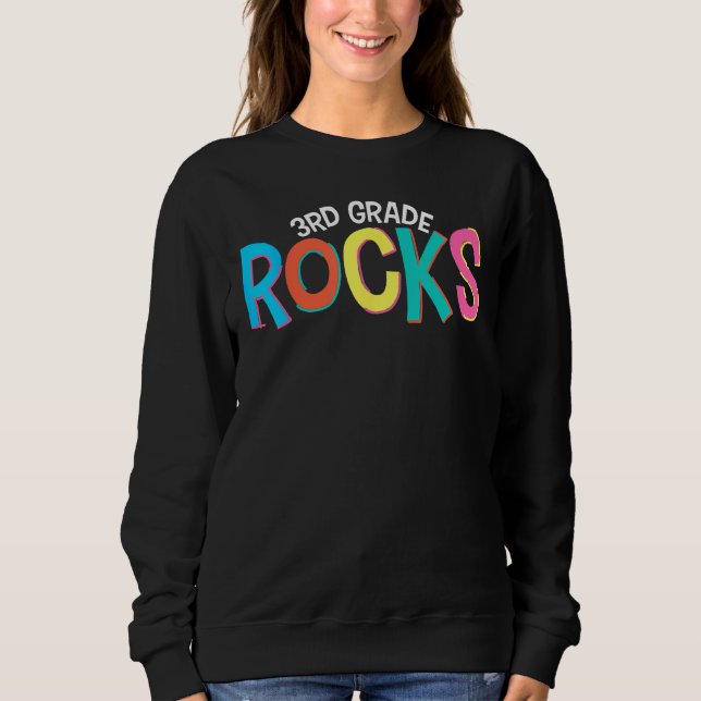 Moletom 3rd Third Grade Rocks Back To School Teacher Stude (Frente)