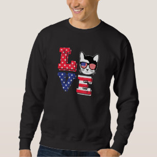 Moletom 4º De Julho Amor Cat Patriótica Americana Cat Cat
