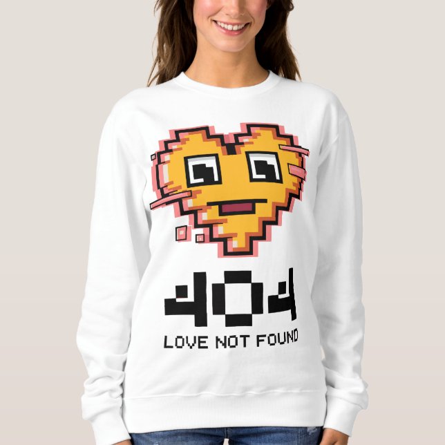 Moletom 404 Amor Não Encontrado - Coração de Pixel Com Tel (Frente)
