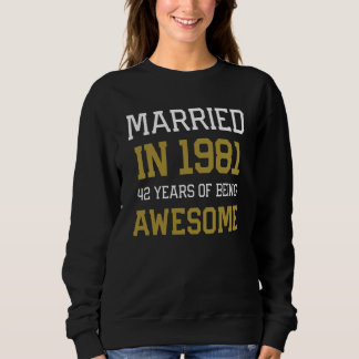 Moletom 42nd Anniversary for Men Married In 1981 Couples H