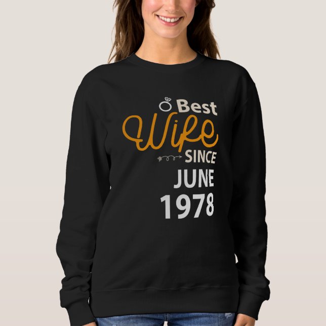Moletom 44 Casamento Melhor Esposa Desde junho de 1978 (Frente)