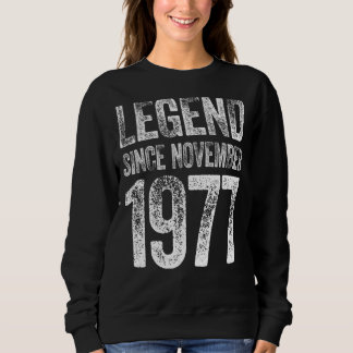 Moletom 45. º aniversário Novembro Nascer 45 anos Legenda