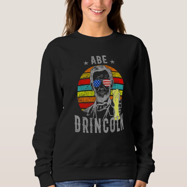 Moletom 4 De Julho Abe Drincoln Abraham Bebendo 4 De Julho (Frente)