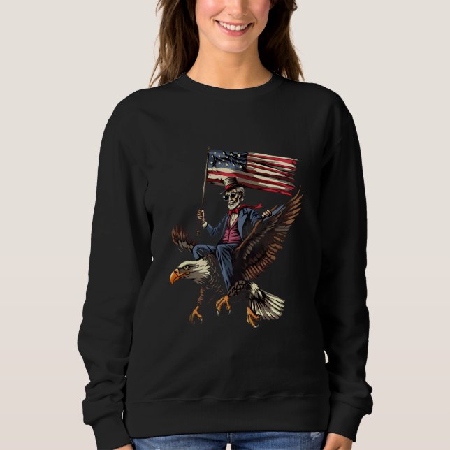 Moletom 4 De Julho Abraham Lincoln Bald Eagle USA Amer (Frente)