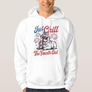 Moletom 4 de Julho Apenas Esfrie O Quarto Cachorro Bulldog