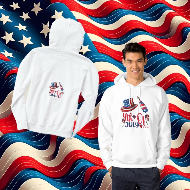 Moletom 4 De Julho Balões Americanos Bandeiras Americanas  (4th Of July Balloons American Flag Patriotic Hat Hoodie)
