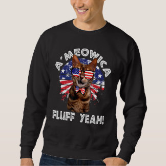 Moletom 4 De Julho Bandeira Americana Cat Amerowica Fluff