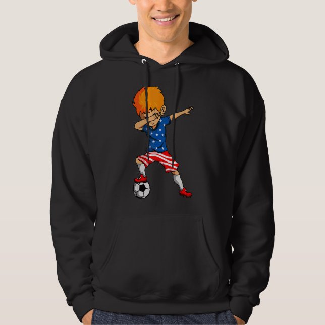 Moletom 4 De Julho Caçador Dabbing Kid American Flag Usa S (Frente)