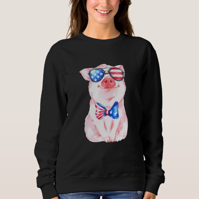 Moletom 4 De Julho De Pig Bublegum Óculos De Sol Patriótic (Frente)