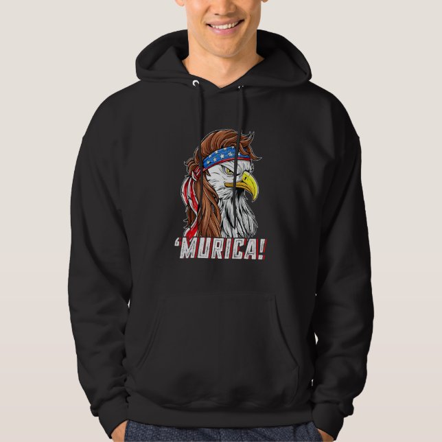 Moletom 4 De Julho Eagle Mullet Murica American Flag Usa (Frente)