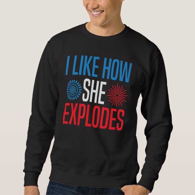 Moletom 4 De Julho Eu Gosto De Como Ela Explode Casal Comb (Frente)