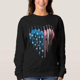 Moletom 4 De Julho Guitar Heart American Flag