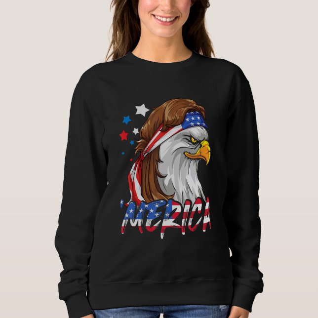 Moletom 4 De Julho Merica Eagle Mullet Usa Flag Americano (Frente)