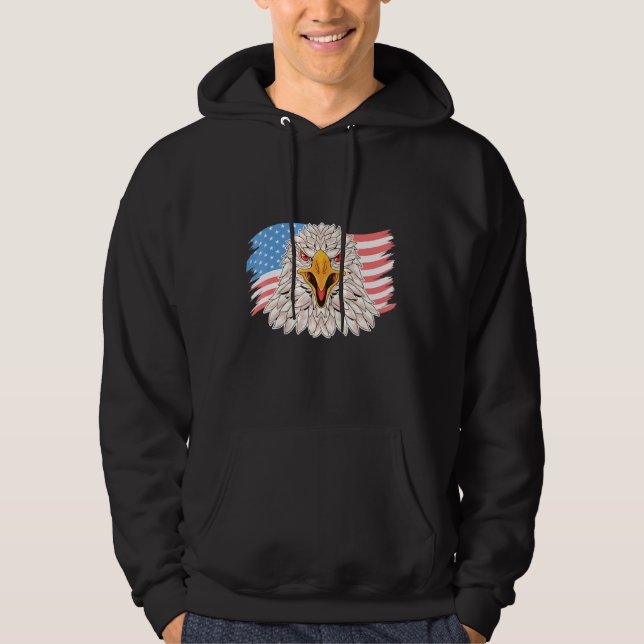 Moletom 4 De Julho Merica Usa Flag Bald Eagle Patriotic V (Frente)