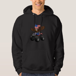 Moletom 4 De Julho Monster Truck Bald Eagle American Flag