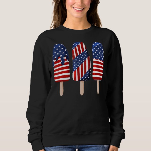 Moletom 4 De Julho Picolé Vermelho Branco Blue American Fl (Frente)