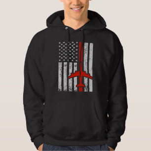Moletom 4 de julho Piloto de avião American Flag Proud Avi