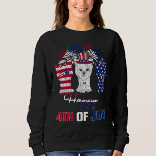 Moletom 4 de julho Três Red White Yorkshire Terrier Blue F