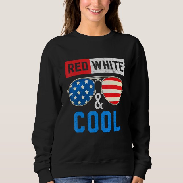 Moletom 4 De Julho Vermelho Branco E Óculos De Sol Legal M (Frente)