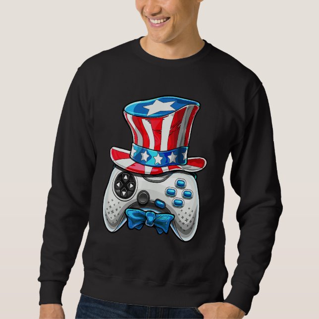 Moletom 4 de julho Vídeo Jogo American Flag Tio Sam Gam (Frente)